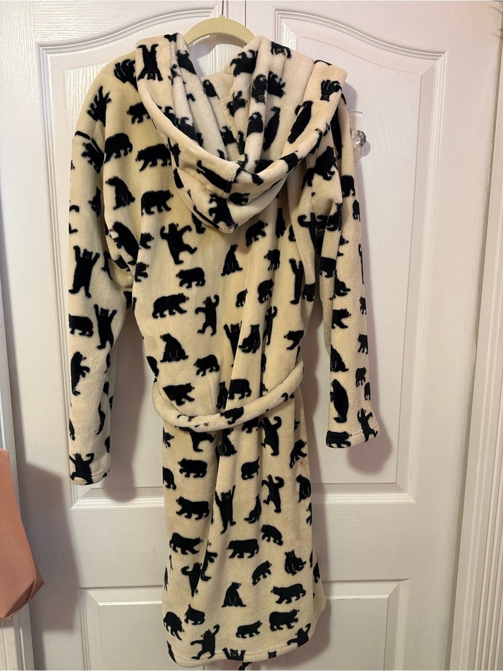 Mom & Me Hooded Fleece Robe with Black Bear Print - Picture 3 of 14